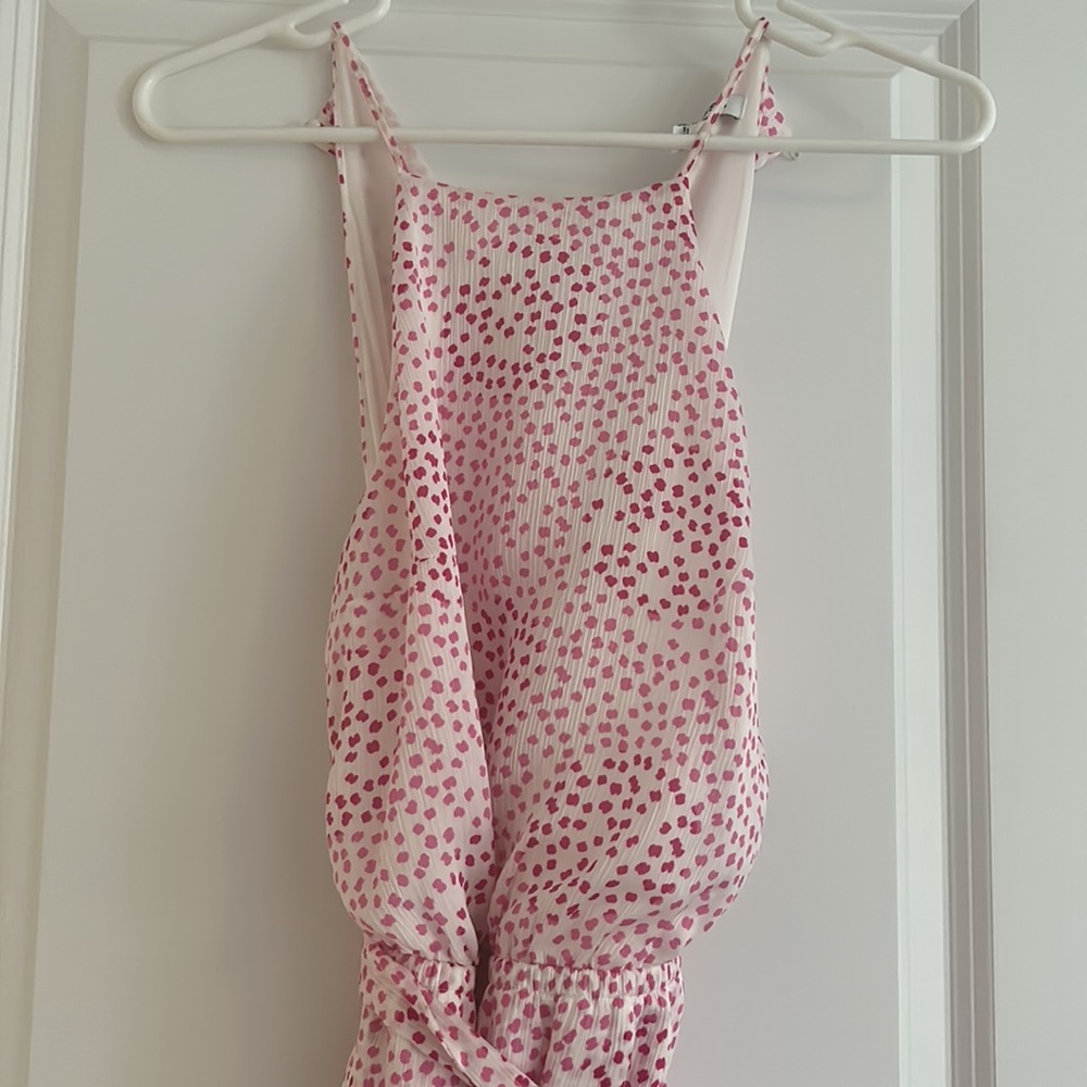 Express White And Pink Patterned Asymmetrical Dre… - image 2